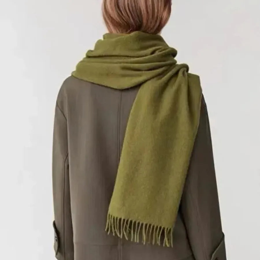 women's simple style solid color imitation cashmere scarf