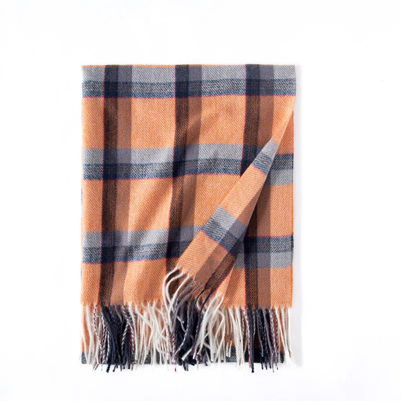 Unisex Vintage Style Simple Style Plaid Polyester Scarf