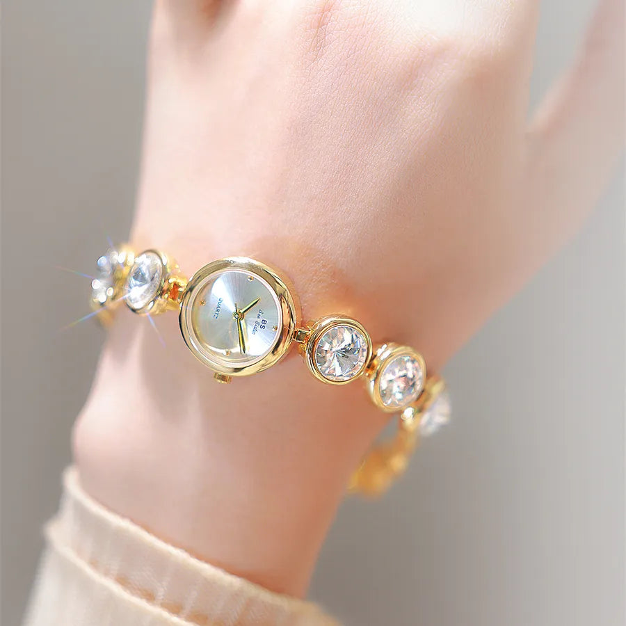 Elegant Color Block Solid Color Jewelry Buckle Quartz Watch Women's Watches