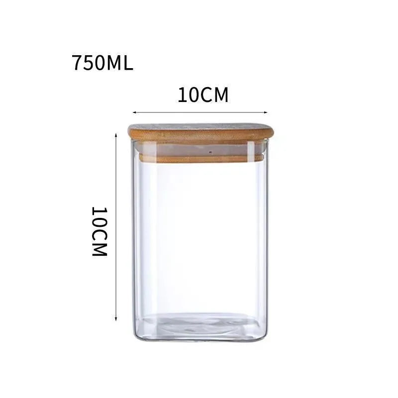 Simple Style Solid Color Glass Storage Container Box