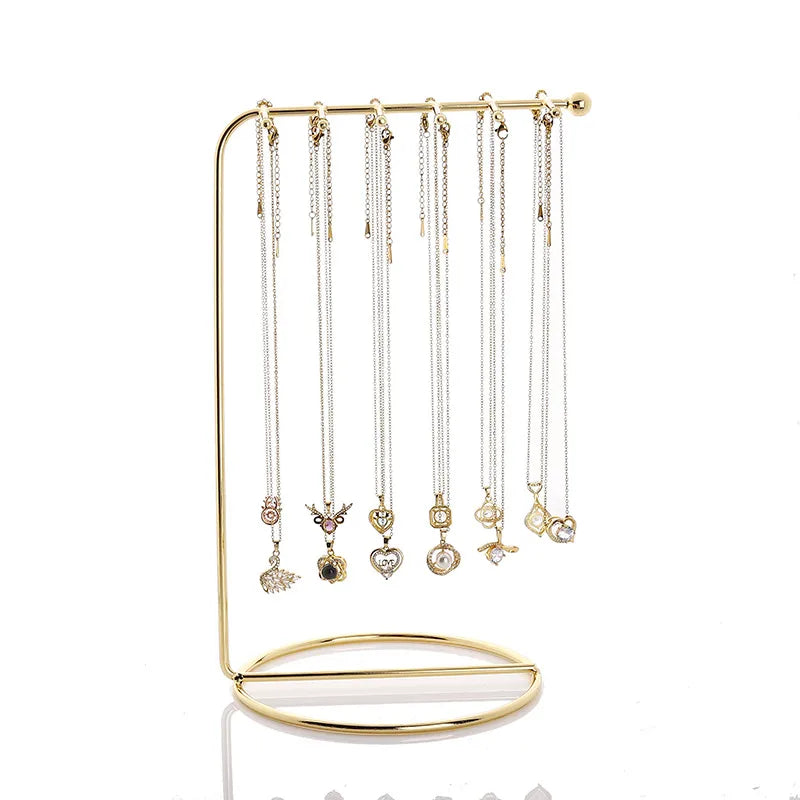 Iron Art Necklace Display Stand Home Use Jewelry Holder Storage Bracelet Stand Stall Hanging Pendant Stand Accessory Rack