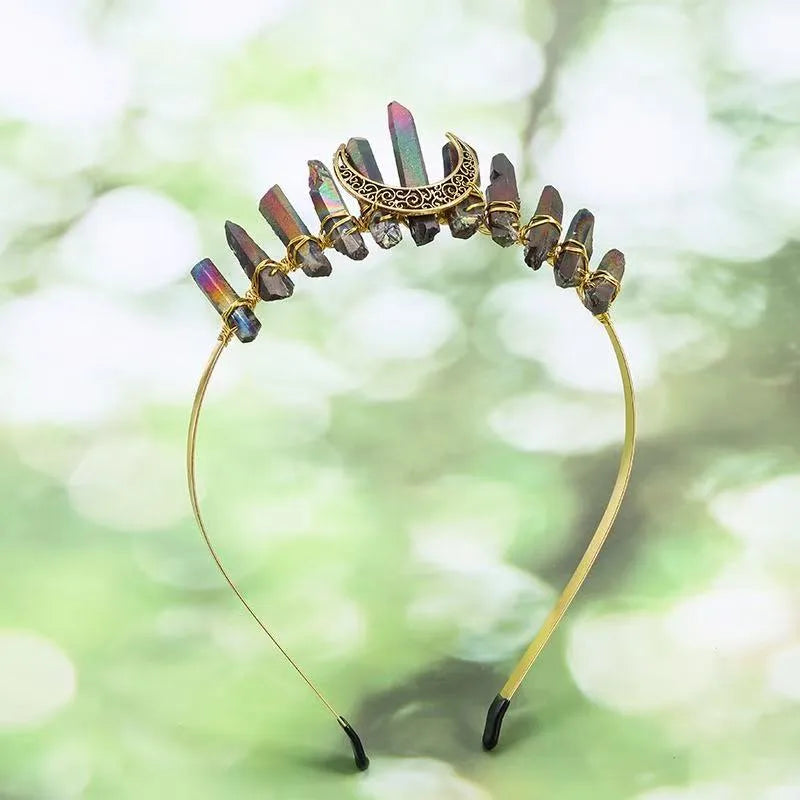 Handmade Pastoral Women's Solid Color Gem Hair Band