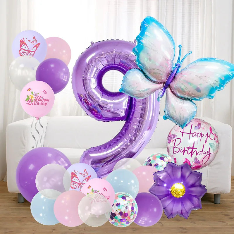 Casual Cute Letter Butterfly Aluminum Film Birthday Festival Balloons