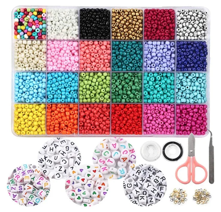 DIY Beaded 4mm Glass Small Rice Beads diy Bracelet Jewelry Accessories Paint Beads Set  Hot Selling