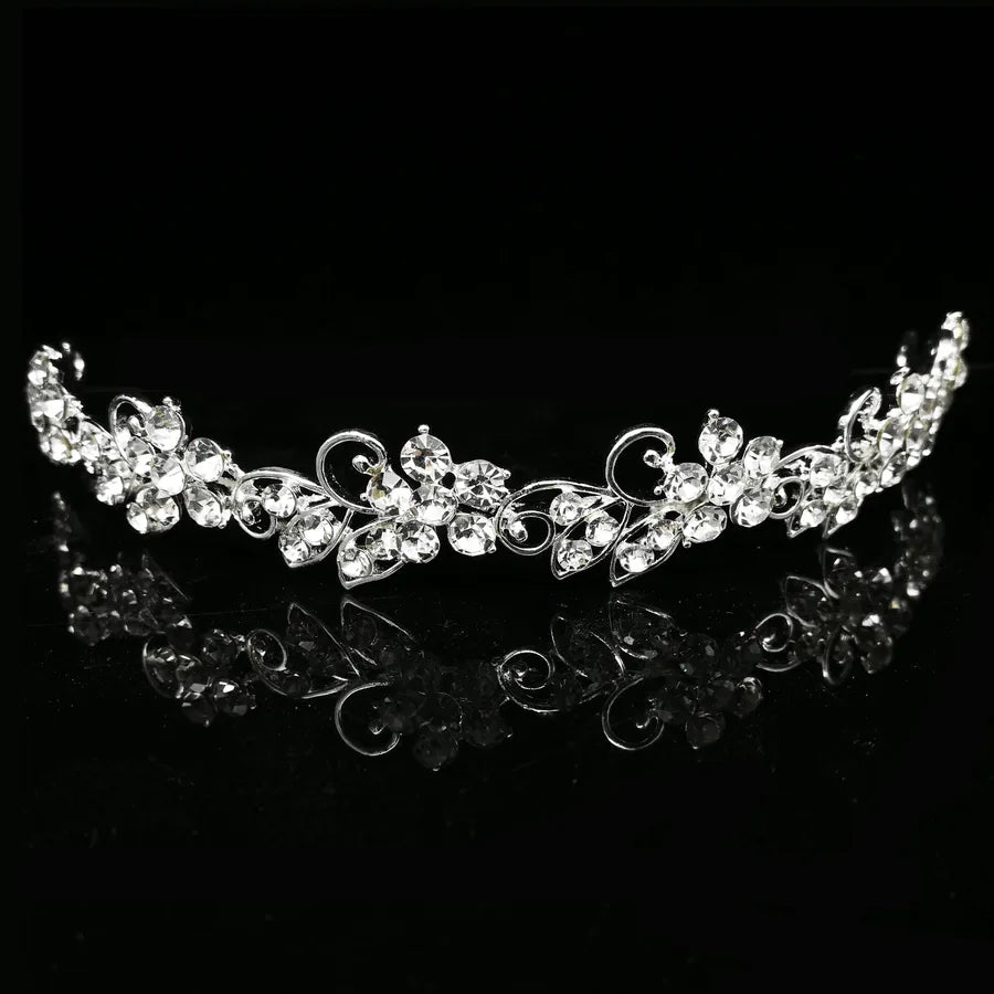 simple style flower imitation pearl alloy rhinestone hair band 1 piece