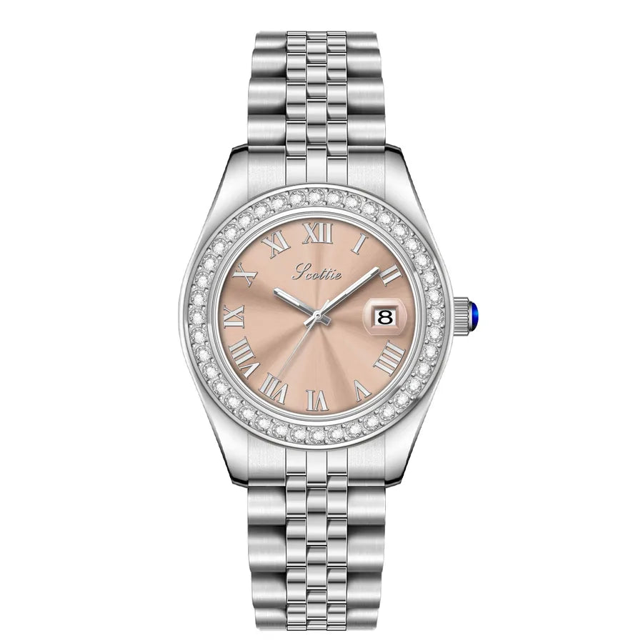 Retro Classic Style Solid Color Butterfly Double Snap Quartz Watch Women's Watches