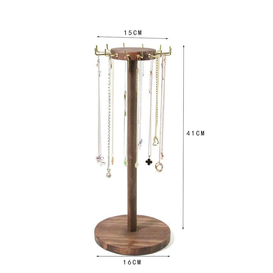 1 Piece Wood Simple Style Solid Color Jewelry Display