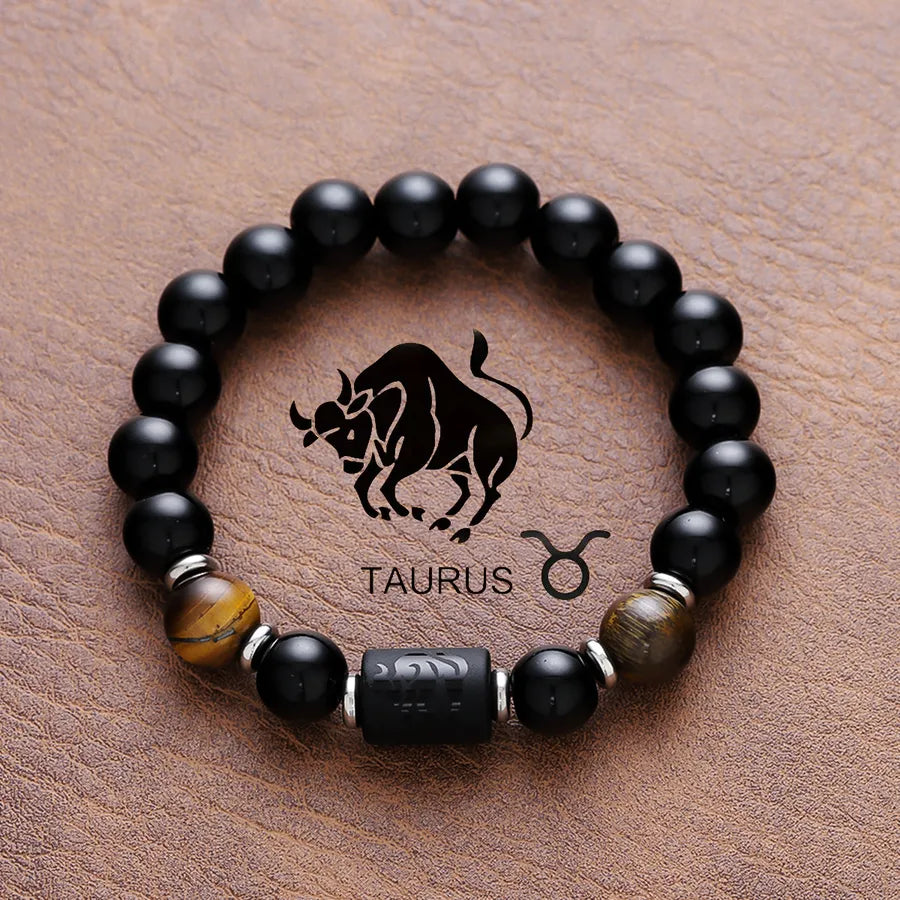 Vintage Style Simple Style Constellation Titanium Steel Plating Unisex Bracelets Men Beaded Bracelets