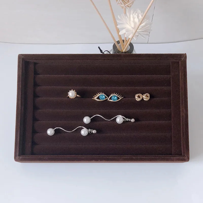 Small velvet ring plate earrings earrings plate empty plate jewelry display rack jewelry storage box tray wholesale