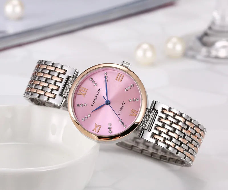 casual solid color jewelry buckle quartz women's watches