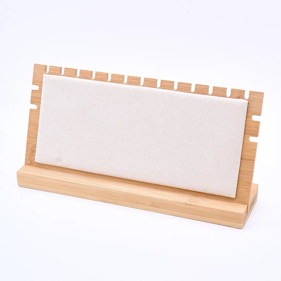 1 Piece Bamboo Flannel Handmade Simple Style Rectangle Jewelry Display Jewelry Rack