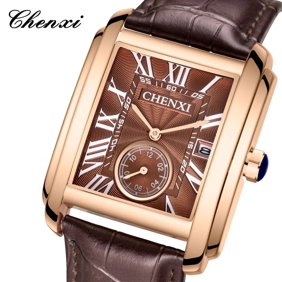 Elegant Simple Style Solid Color Buckle Quartz Men's Watches