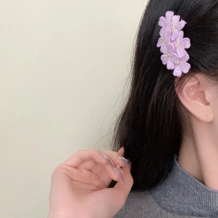 Super Fairy Artificial Flower Butterfly Flower Tassel Grip Female Sweet Style Unique and Exquisite Barrettes Ins All-Match Hair Accessories Fashion