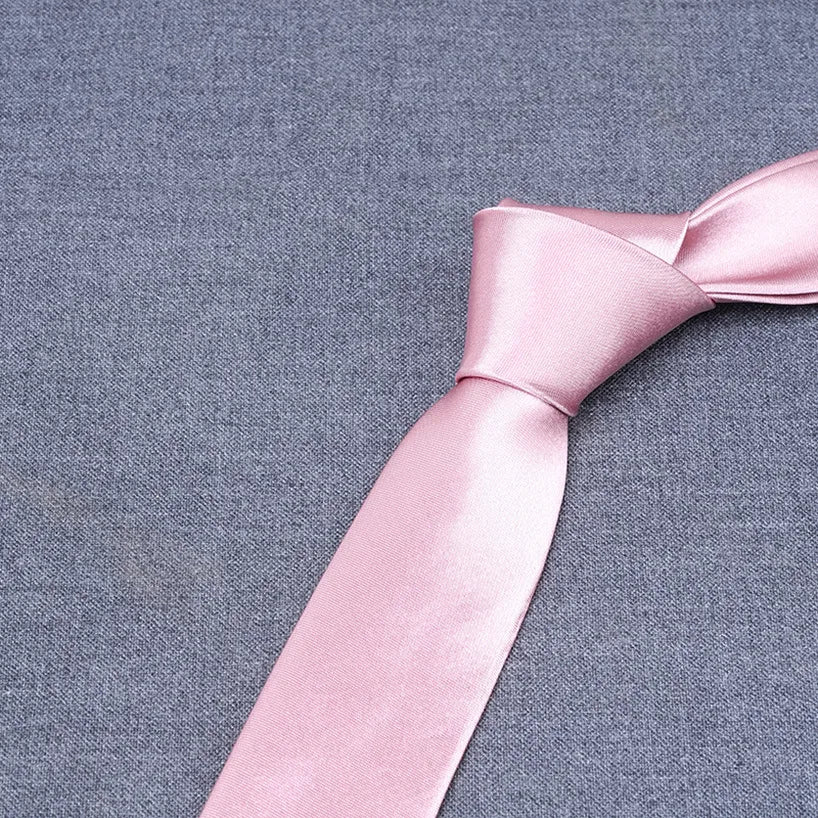 formal solid color polyester satin unisex tie