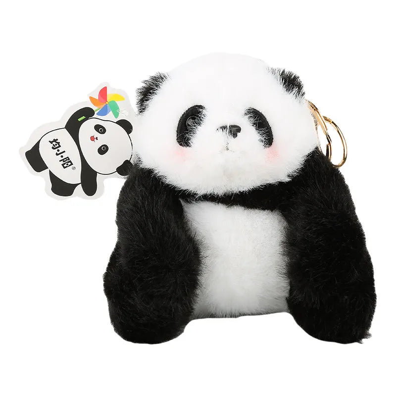 Authentic Original Plump Panda Plush Keychain Cute Cartoon Doll Couple Bag Pendant Small Gift Soft Toy For Valentine's Day