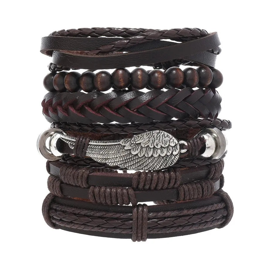 hip-hop solid color pu leather men's bangle 1 piece