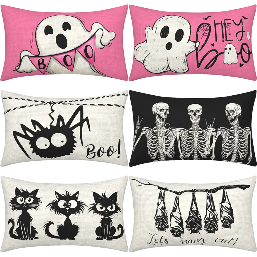 Halloween Cute Funny letter Ghost Polyester Pillow Cases Couch & Sofa Decor