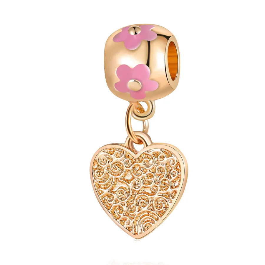 1 Piece Diameter 10mm Alloy Coconut Tree Heart Shape Bow Knot Pendant