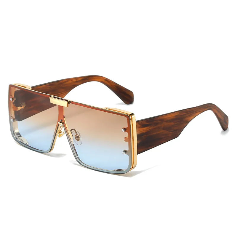 elegant basic solid color pc square full frame men's sunglasses