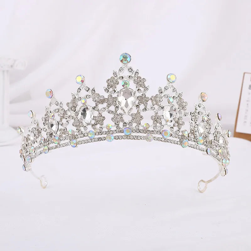 bridal water droplets alloy inlay rhinestones crown