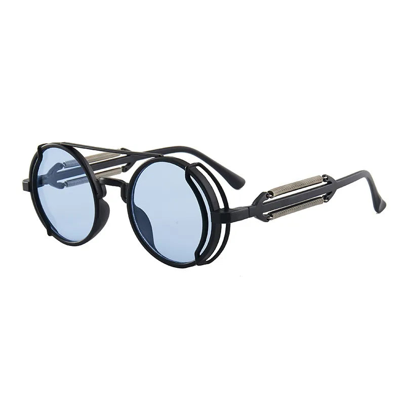 classic style solid color ac round frame full frame men's sunglasses