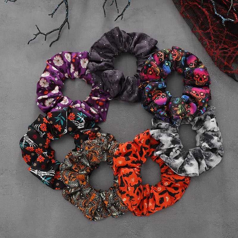 modern style skull cloth hair tie