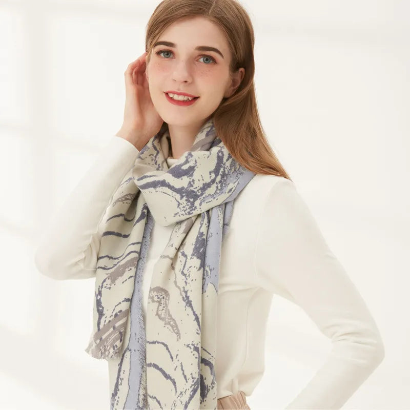 women's fashion geometric imitation cashmere winter scarves