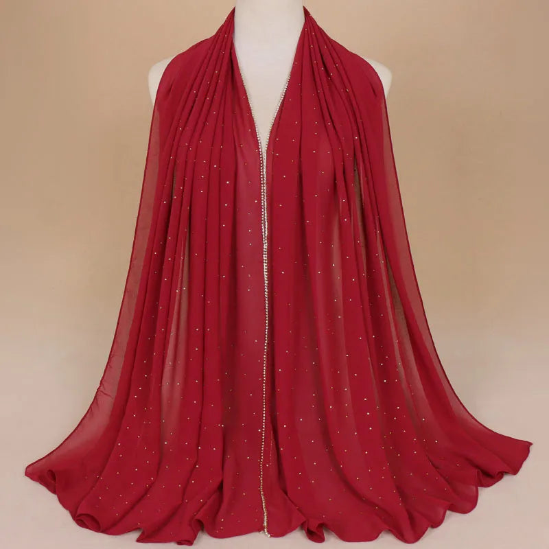 women's elegant solid color chiffon scarf