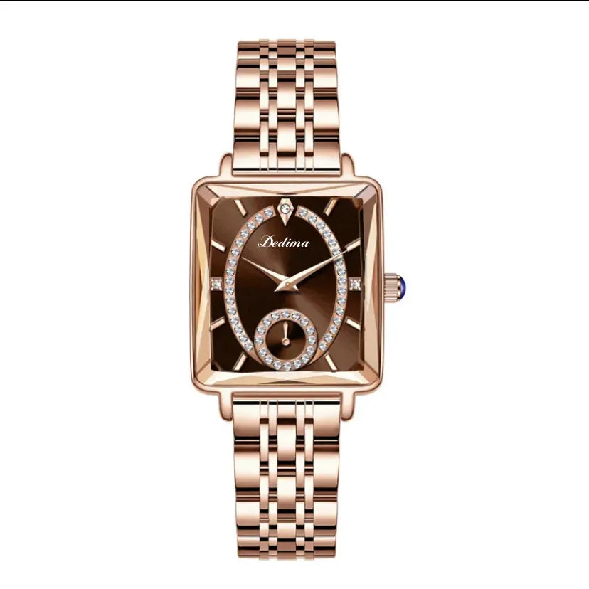 casual square double side snaps quartz women's watches