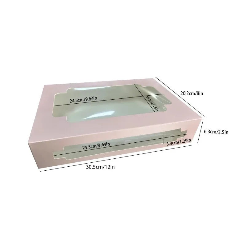 Window Opening Cake Box White Card Macaron Pastry Packaging Paper Box Dessert Food Baking Disposable Paper Cup