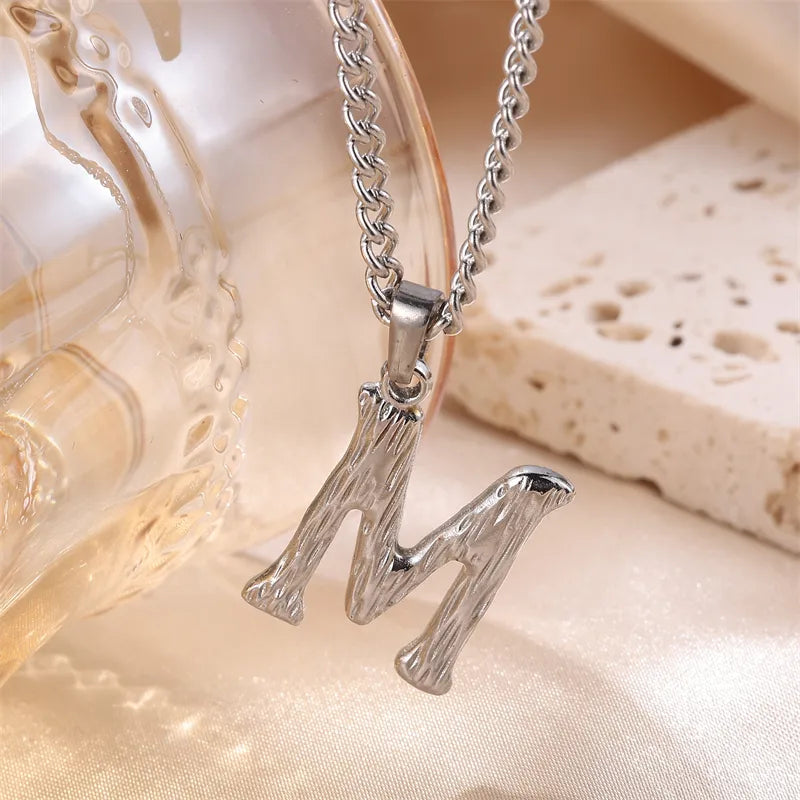 Wholesale Jewelry Sweet Simple Style Artistic Letter 201 Stainless Steel 304 Stainless Steel 18K Gold Plated Plating Pendant Necklace