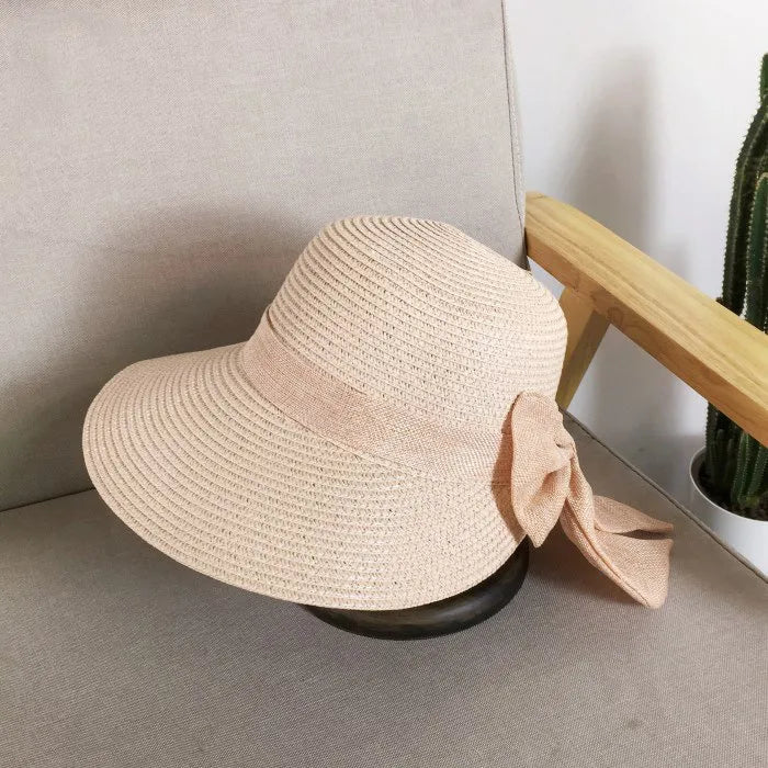 Women's Retro Solid Color Big Eaves Straw Hat