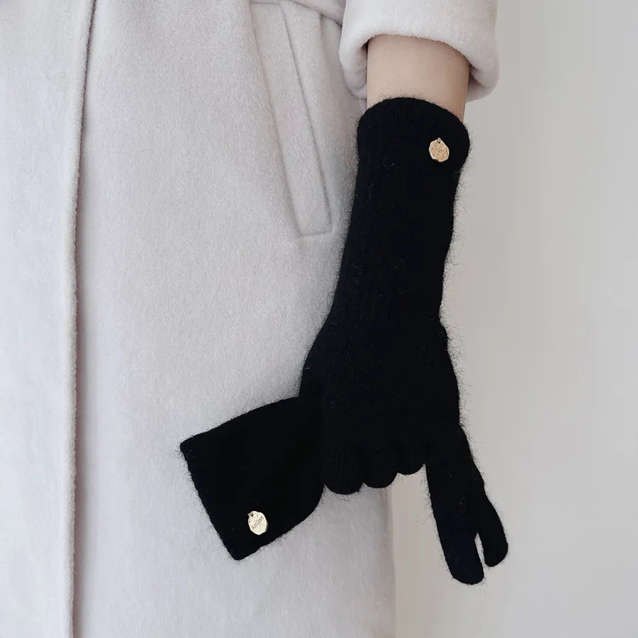 High Quality Bear Fur Wool Winter Long Warm Gloves Women's Touchscreen Compatible Soft Versatile Luxury Feel Elegant Business Style