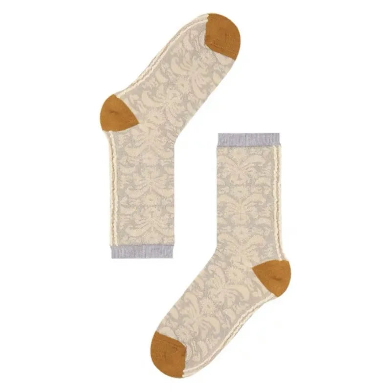 unisex retro geometric cotton crew socks a pair