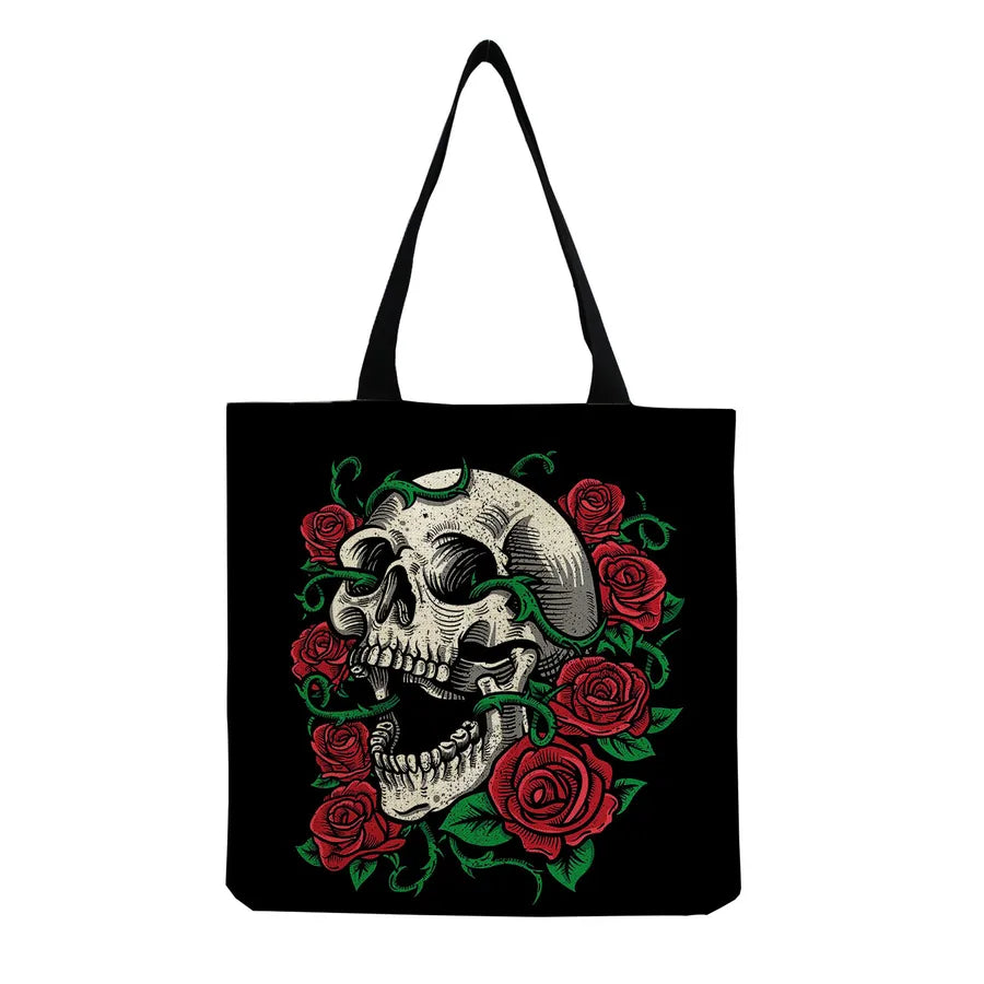 Unisex Casual Punk Skull Shopping bags
