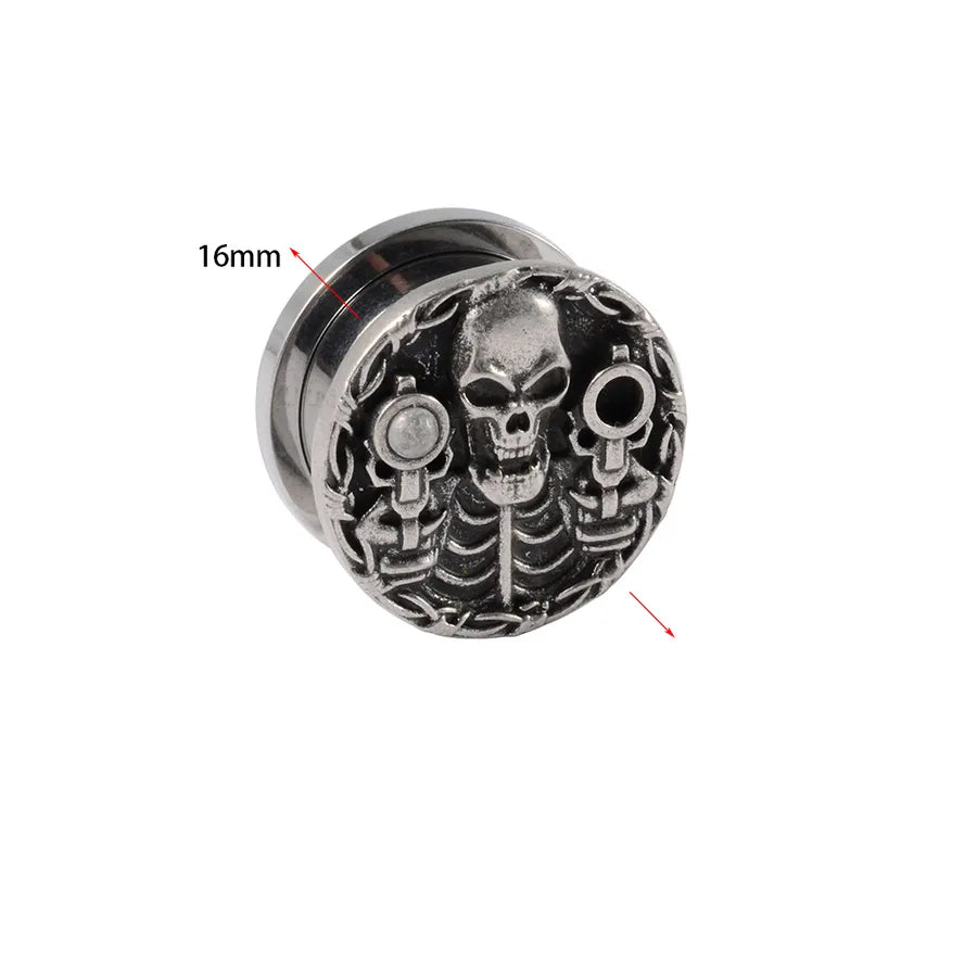 Hip-Hop Retro Solid Color 304 Stainless Steel Ear Studs