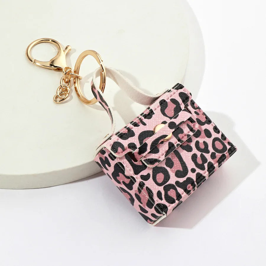 Simple Style Leopard Pu Leather Unisex Bag Pendant Keychain