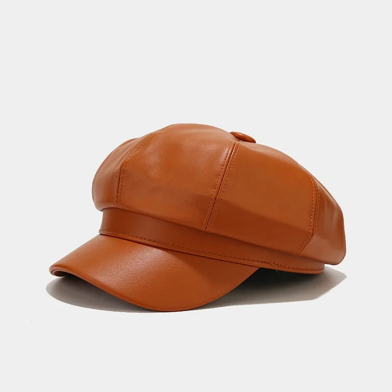 women's retro solid color curved eaves ivy cap