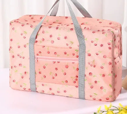 fashion flamingo solid color nylon travel bags