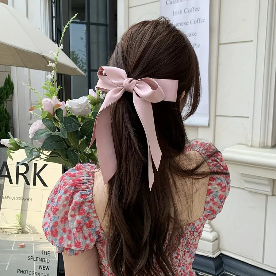 Women's Elegant Solid Color New Style Bow Knot Cloth Hair Clip