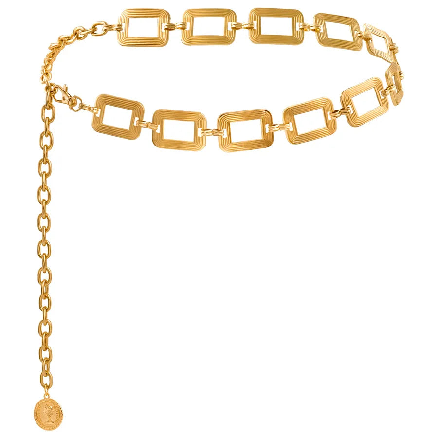 Foreign trade atmosphere metal pendant waist chain women's accessories new fashion hot girl body chain dress belt chain