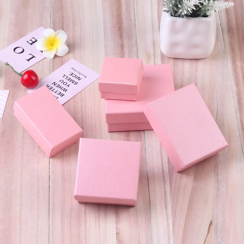 fashion solid color paper jewelry boxes 1 piece