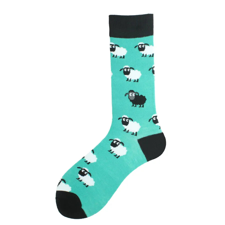 men's cartoon style animal cotton ankle socks a pair
