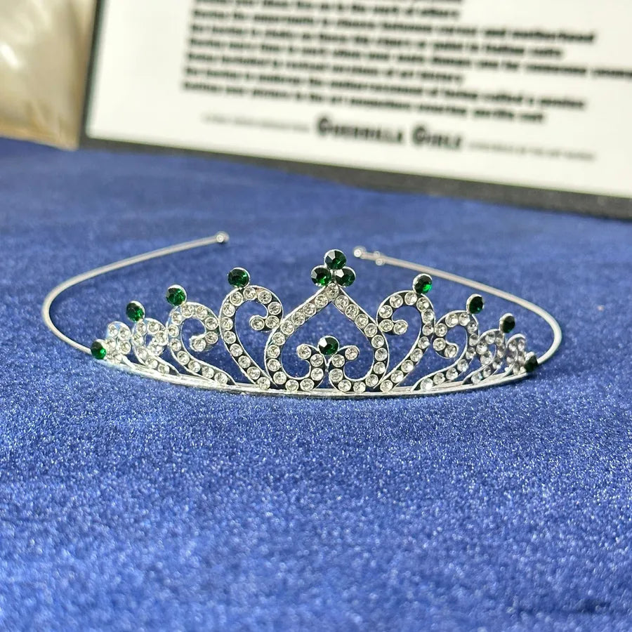 Elegant Simple Alloy Rhinestone Crown Hair Hoop Bride Children Wedding Performance Crown Head Buckle  Hair Accessories