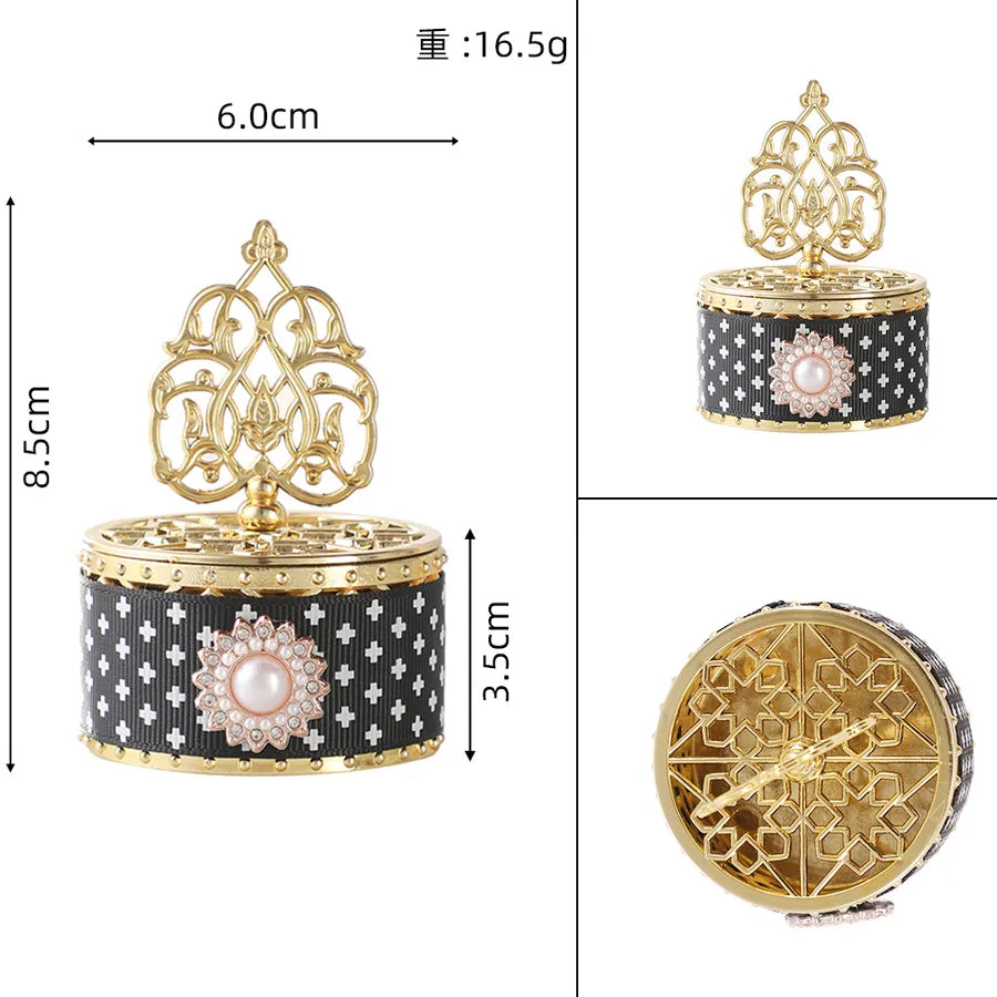 European-style Hollow-out Electroplated Lace Candy Box Pearl Accessories Small Candy Box Wedding Party Accompanying Gift Box