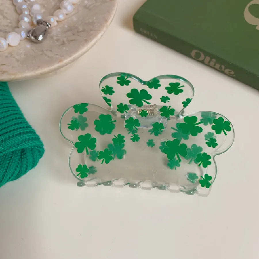 Vacation Simple Style Women's Four Leaf Clover Arylic Hair Claws