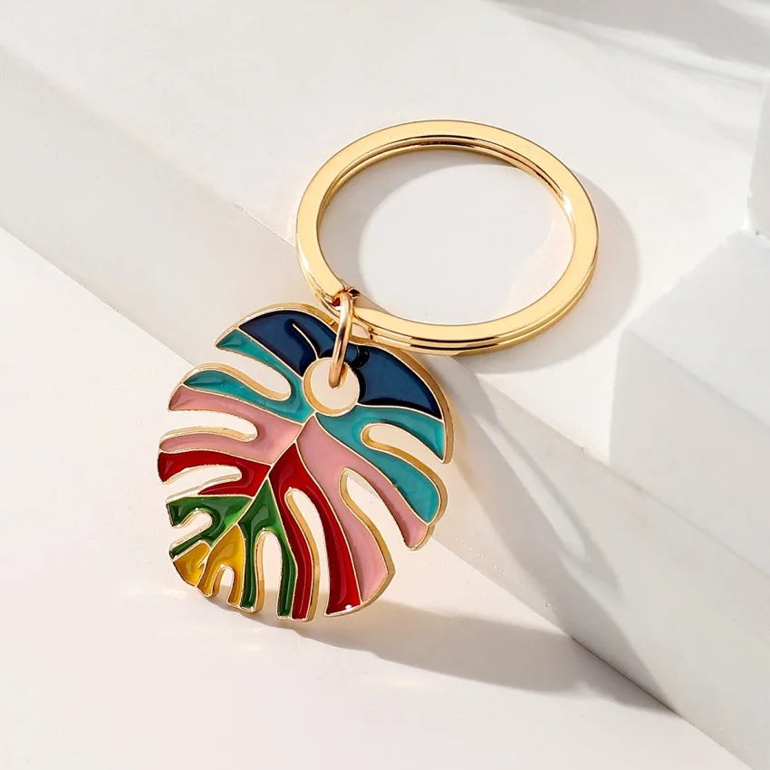 Bohemian Leaves Metal Unisex Bag Pendant Keychain