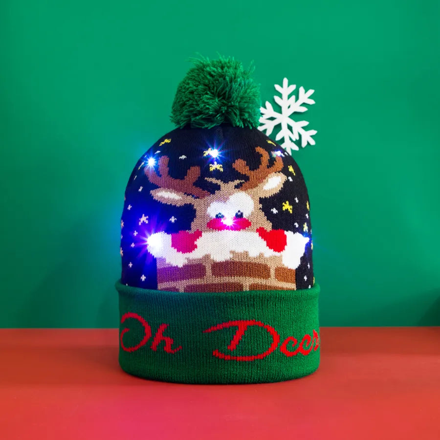 Unisex Casual Cute Santa Claus Snowman Eaveless Wool Cap