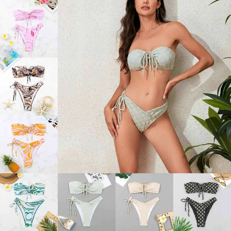 Women's Ditsy Floral 2 Pieces Set Bikinis Swimwear