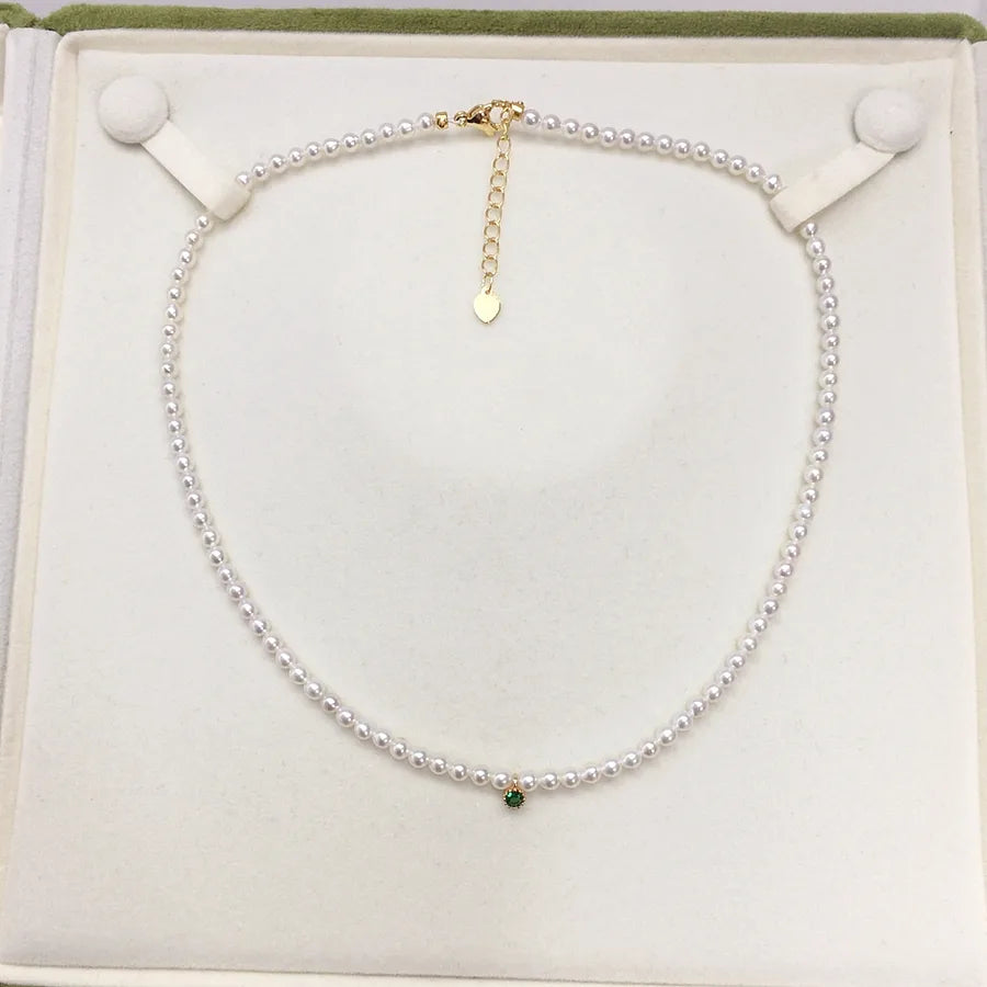 Zhuji natural freshwater pearl necklace clavicle chain 14K gold injection baby bead neck chain small red book ins wind wholesale
